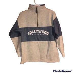 Vintage Hollywood California Neutral Quarter Zip Unisex Casual Pullover